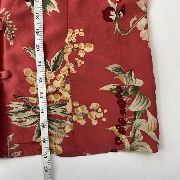Vintage J McLaughlin Button Front Blouse Silk Floral Print Pink Size 8 - Picture 9 of 9